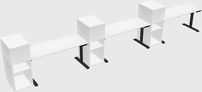 Dual motor electric desk w/cabinet