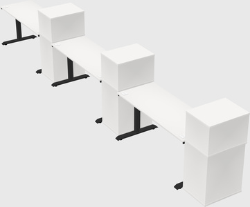 Dual motor electric desk w/cabinet