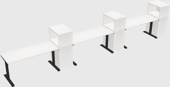 Dual motor electric desk w/cabinet