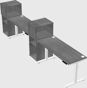 Dual motor electric desk w/cabinet