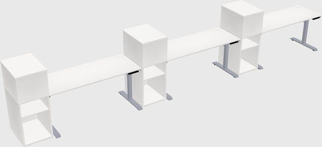Dual motor electric desk w/cabinet
