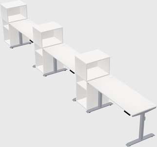 Dual motor electric desk w/cabinet