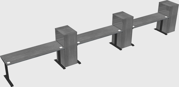 Dual motor electric desk w/cabinet