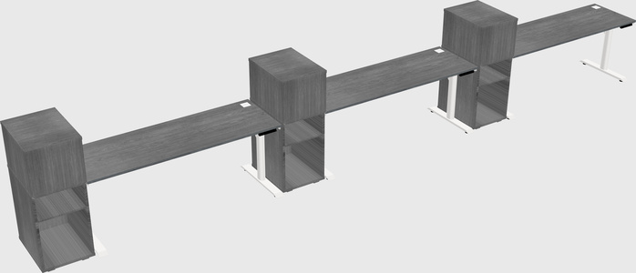Dual motor electric desk w/cabinet