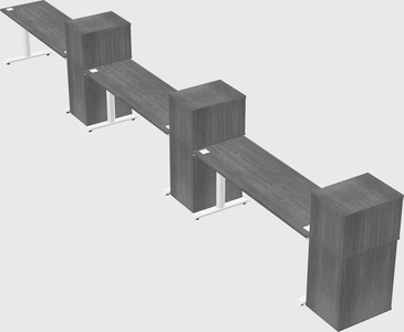 Dual motor electric desk w/cabinet