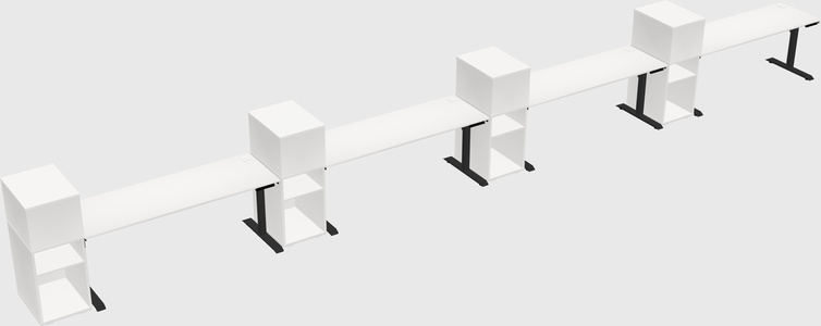 Dual motor electric desk w/cabinet