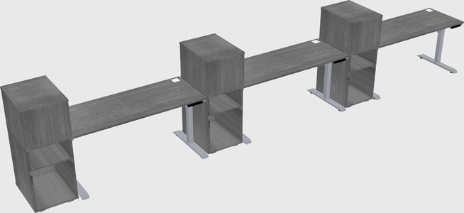 Dual motor electric desk w/cabinet