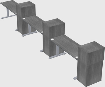 Dual motor electric desk w/cabinet