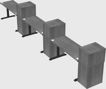 Dual motor electric desk w/cabinet