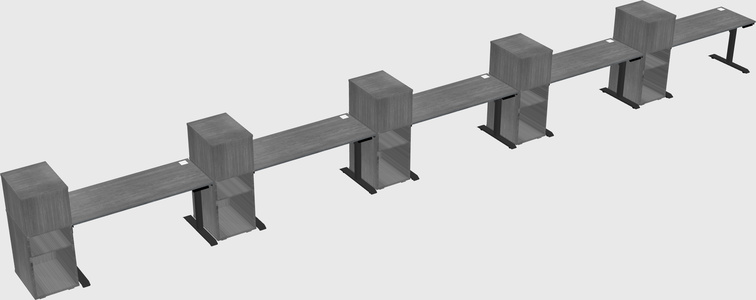 Dual motor electric desk w/cabinet