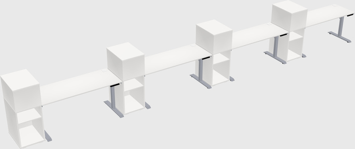 Dual motor electric desk w/cabinet