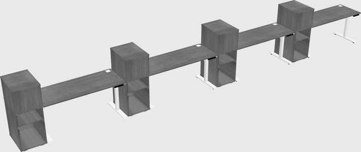 Dual motor electric desk w/cabinet