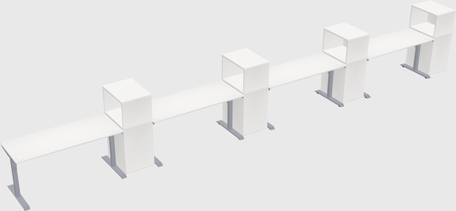 Dual motor electric desk w/cabinet