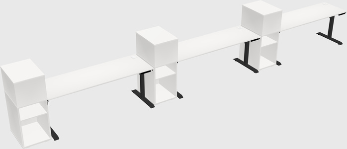 Dual motor electric desk w/cabinet