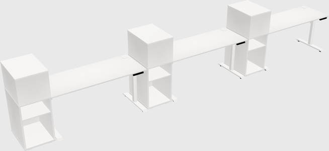 Dual motor electric desk w/cabinet