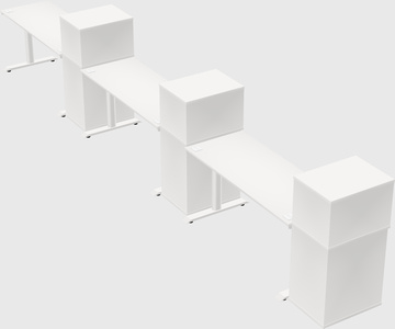 Dual motor electric desk w/cabinet