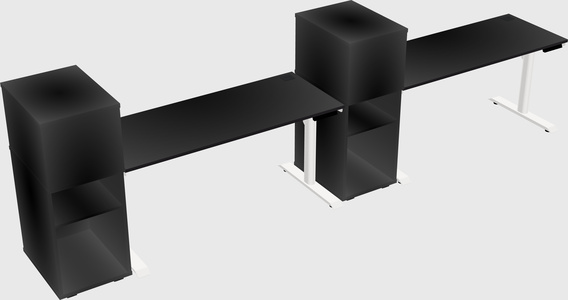 Dual Motor Electric Desk W/cabinet