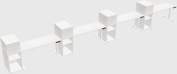 Dual motor electric desk w/cabinet