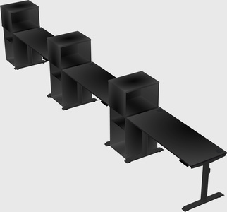 Dual motor electric desk w/cabinet