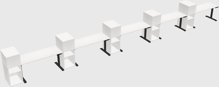Dual motor electric desk w/cabinet