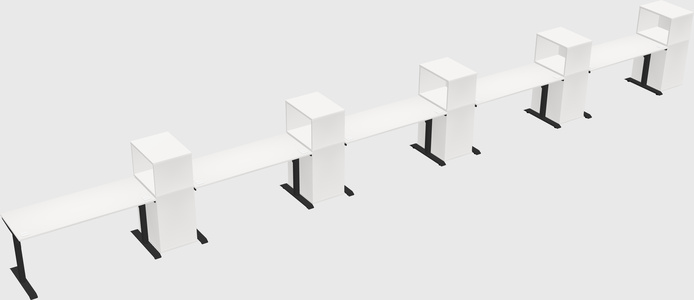 Dual motor electric desk w/cabinet
