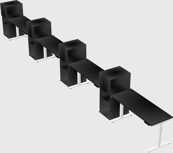 Dual motor electric desk w/cabinet