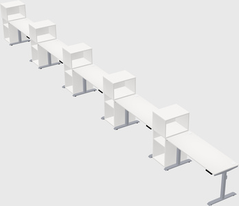 Dual motor electric desk w/cabinet