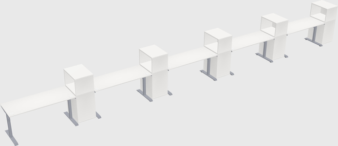 Dual motor electric desk w/cabinet
