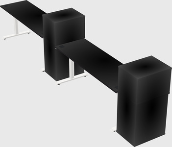 Dual motor electric desk w/cabinet