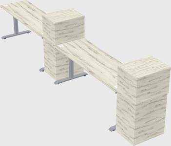 Dual motor electric desk w/cabinet