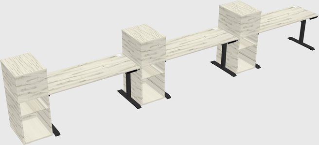 Dual motor electric desk w/cabinet
