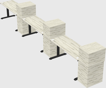 Dual motor electric desk w/cabinet