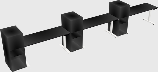 Dual Motor Electric Desk W/cabinet