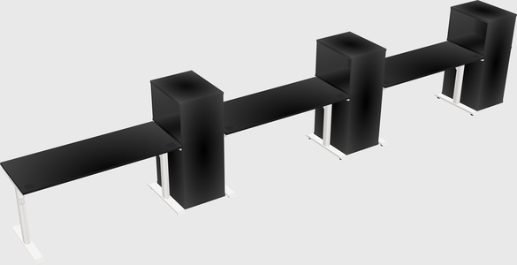 Dual motor electric desk w/cabinet