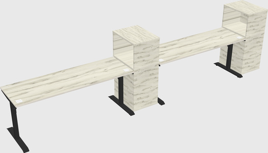 Dual motor electric desk w/cabinet