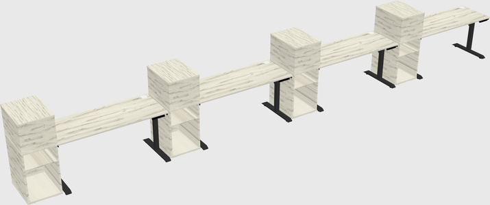 Dual motor electric desk w/cabinet