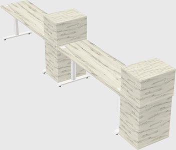 Dual motor electric desk w/cabinet