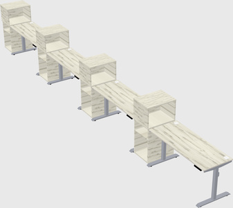 Dual motor electric desk w/cabinet