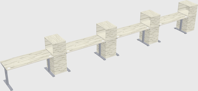 Dual motor electric desk w/cabinet