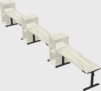 Dual motor electric desk w/cabinet
