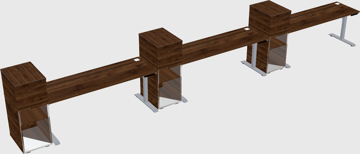 Dual motor electric desk w/cabinet