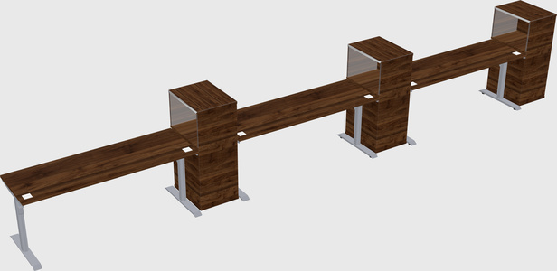 Dual motor electric desk w/cabinet