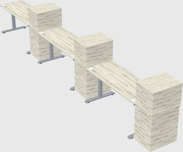 Dual motor electric desk w/cabinet