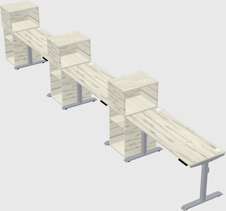 Dual motor electric desk w/cabinet