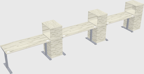 Dual motor electric desk w/cabinet