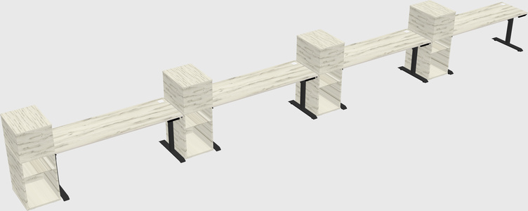 Dual motor electric desk w/cabinet