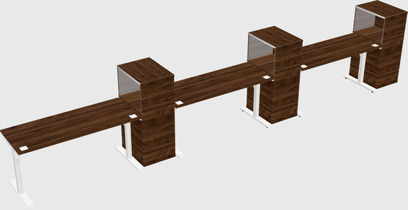Dual motor electric desk w/cabinet