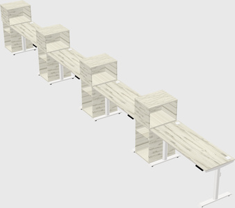 Dual motor electric desk w/cabinet