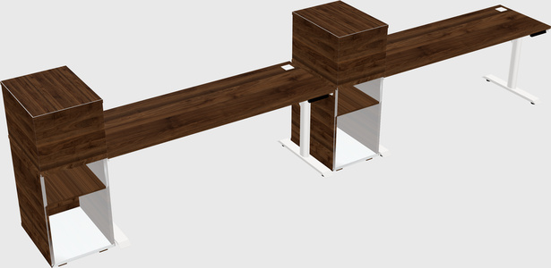 Dual motor electric desk w/cabinet