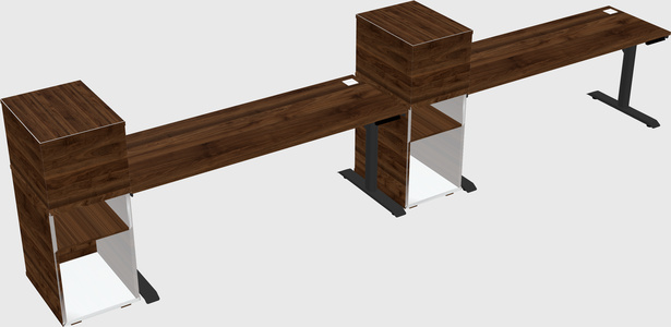 Dual motor electric desk w/cabinet